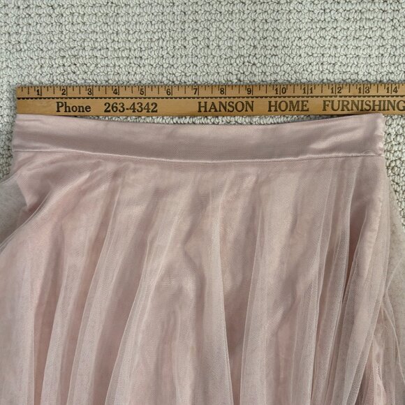 Womens M Layered Tulle Lace Fairycore Balletcore Whimsygoth Sheer Taupe/Pink - Picture 7 of 10
